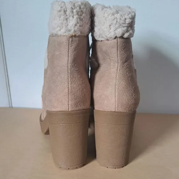 Madden NYC Taupe Lace Boot With Faux Fur Size 10 - Picture 6 of 9